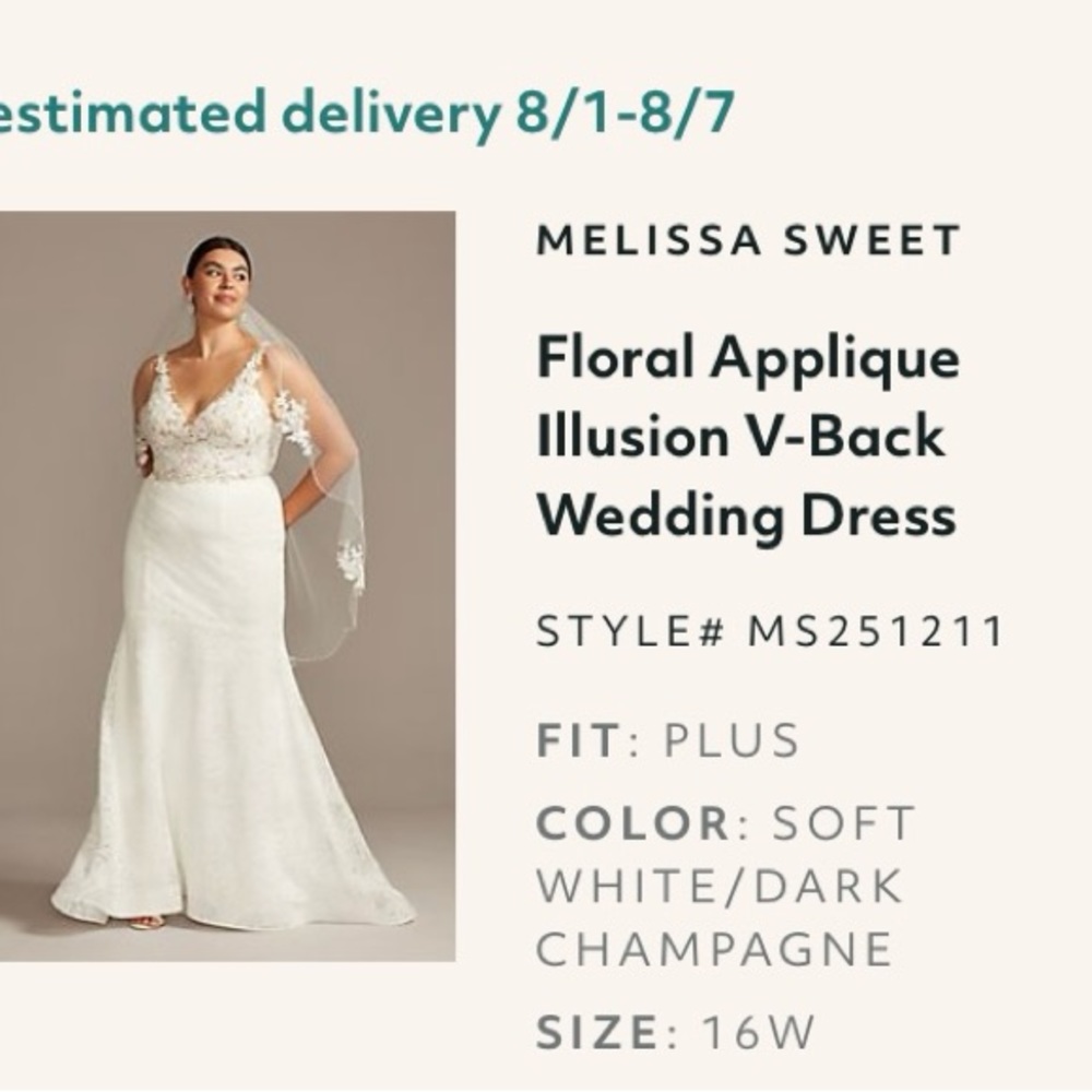 Melissa Sweet Plus Size Wedding Dress. 👰‍♂️